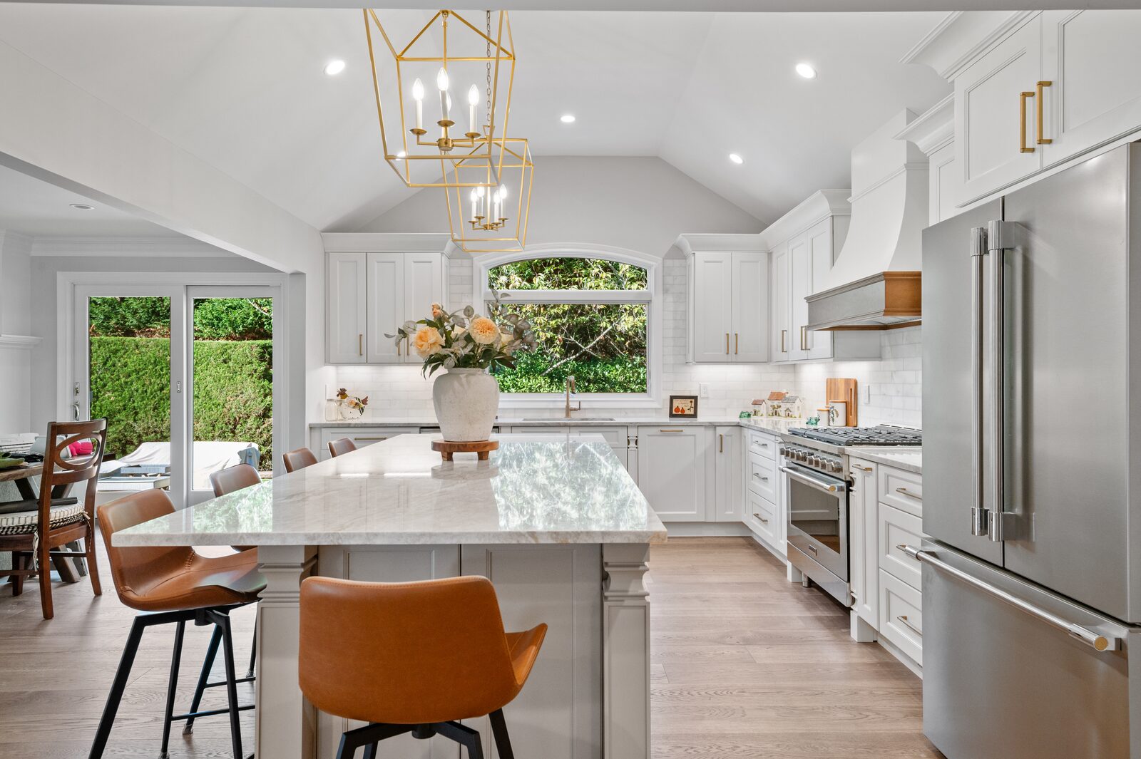 Renovated kitchen with custom cabinetry, view 008
