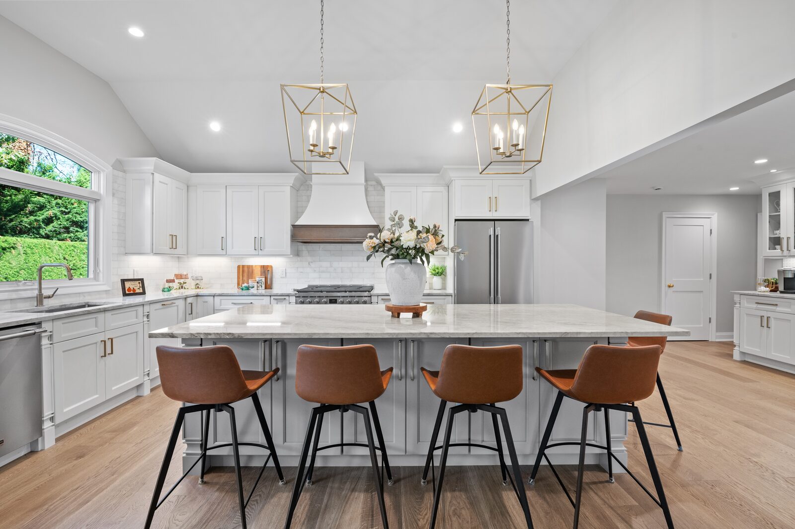 Renovated kitchen with custom cabinetry, view 029