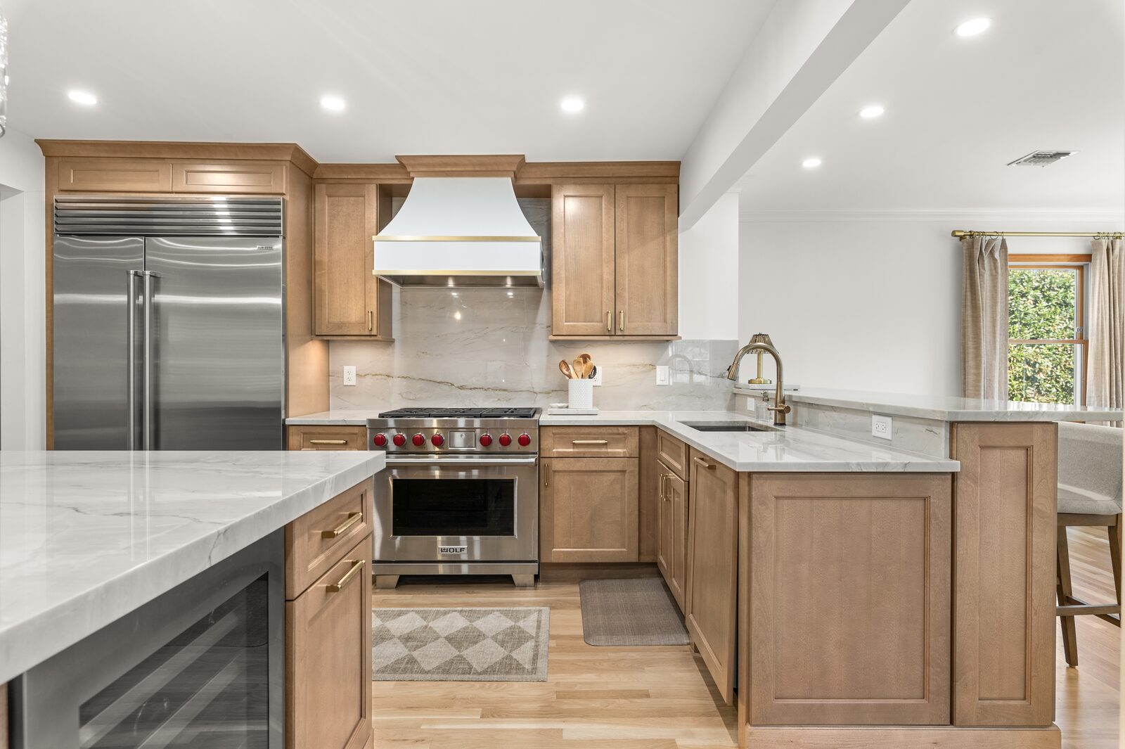 Renovated kitchen with custom cabinetry, view 033