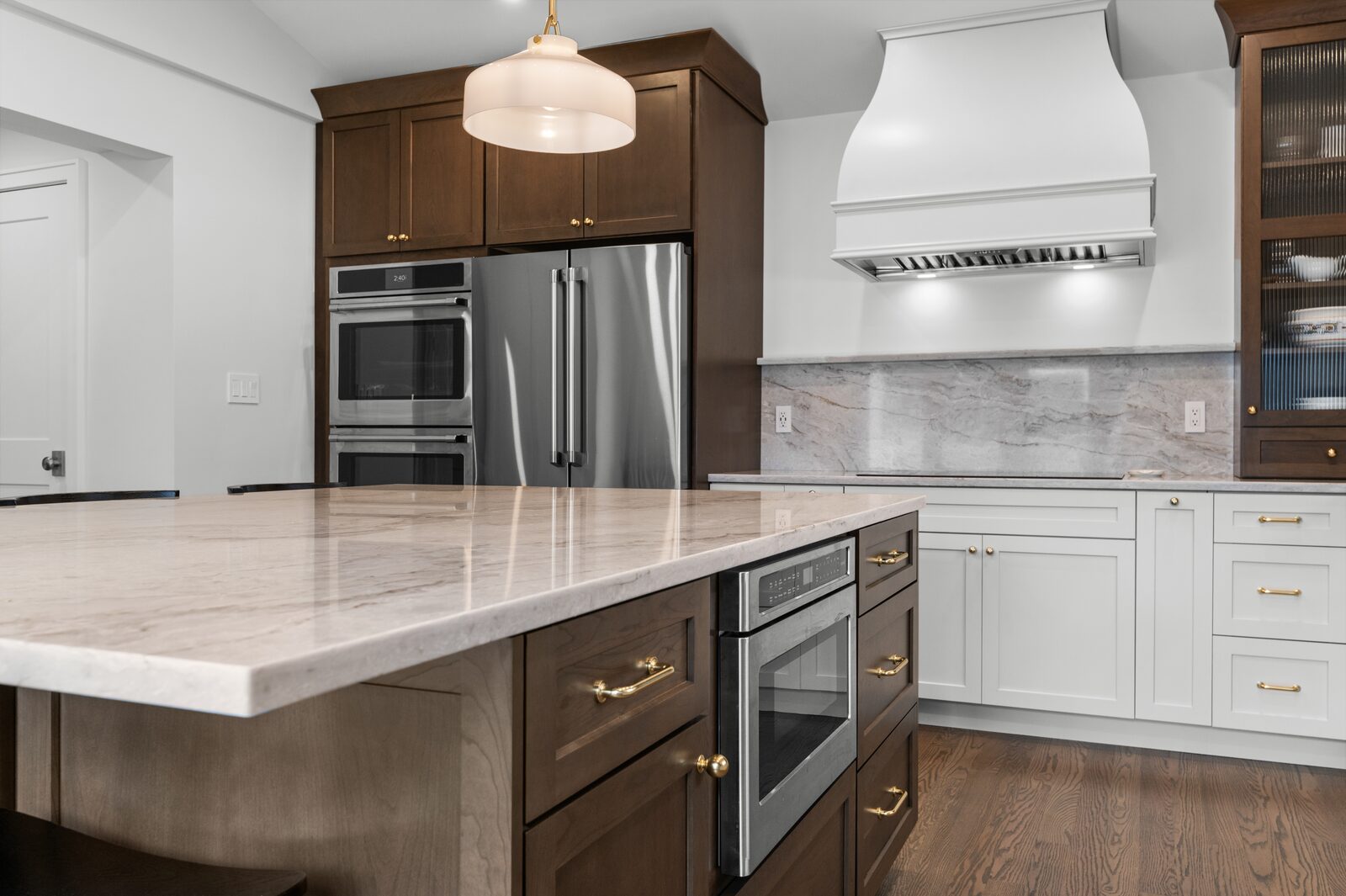 Renovated kitchen with custom cabinetry, view 039