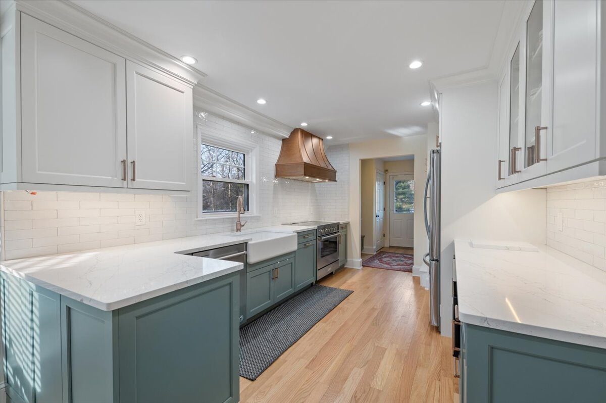 Renovated kitchen with custom cabinetry, view 041