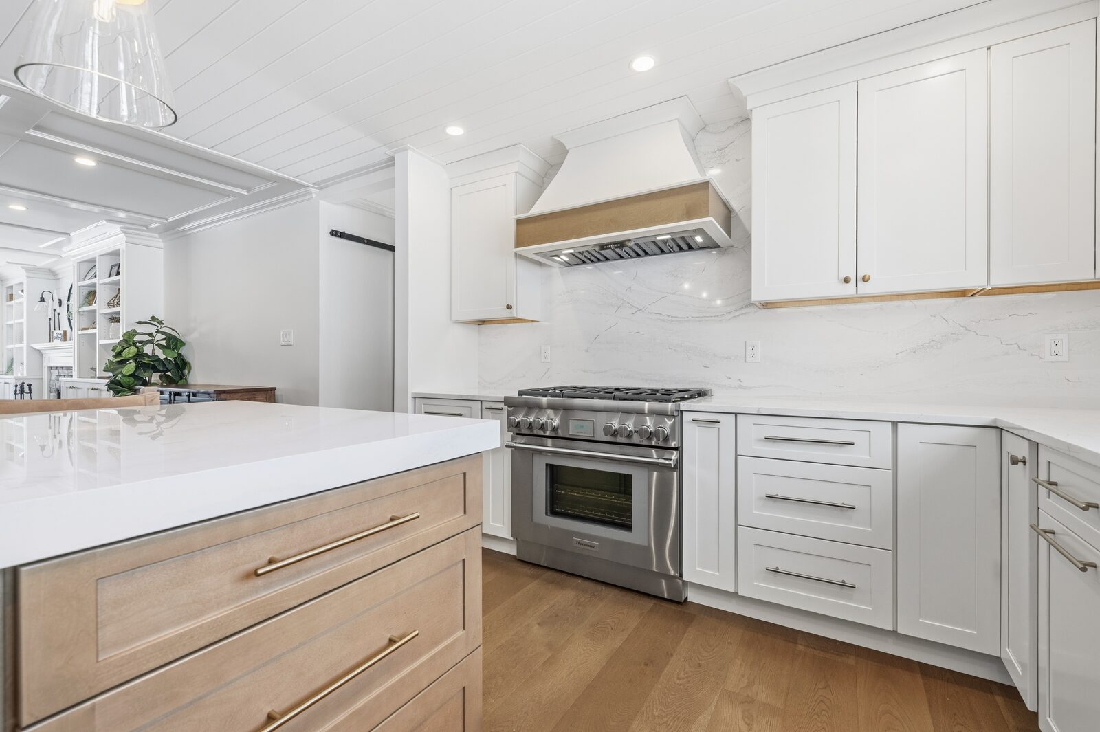 Renovated kitchen with custom cabinetry, view 063