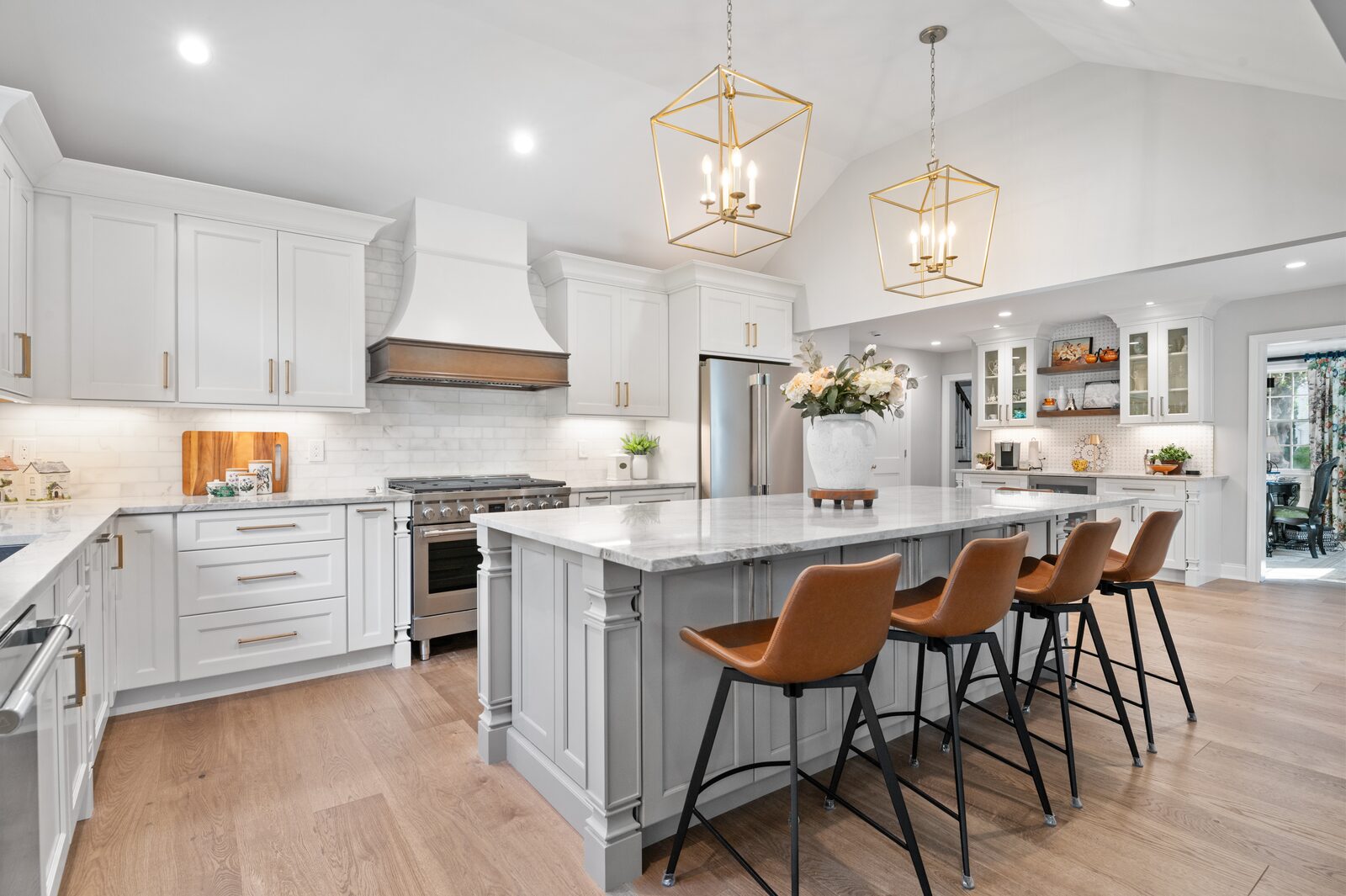 Renovated kitchen with custom cabinetry, view 070