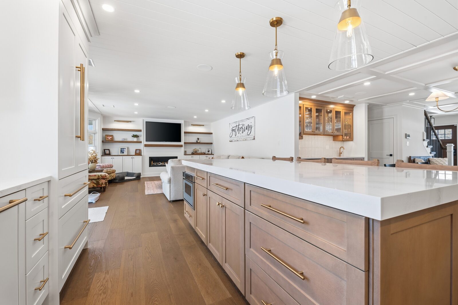 Renovated kitchen with custom cabinetry, view 071
