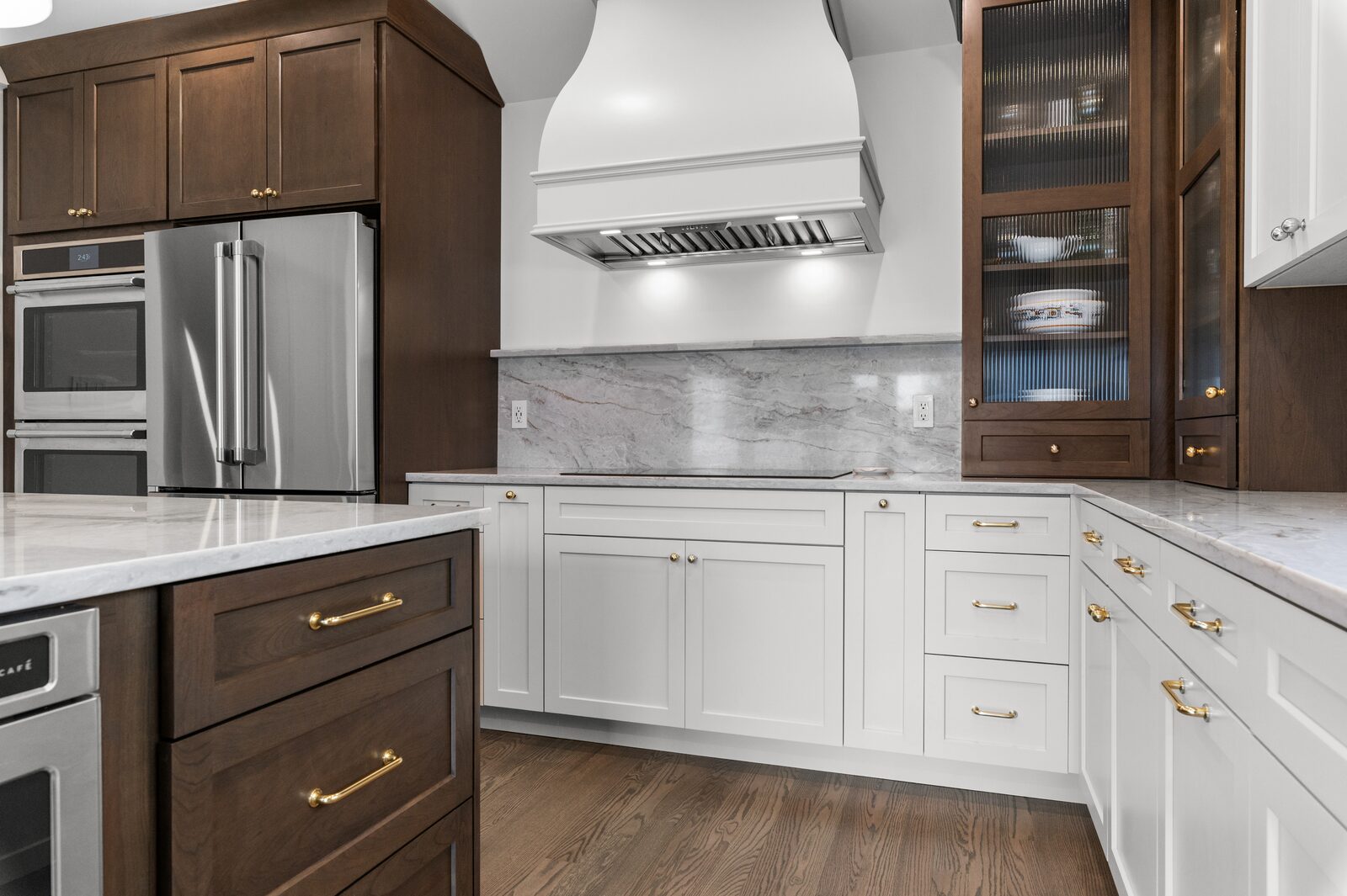 Renovated kitchen with custom cabinetry, view 076
