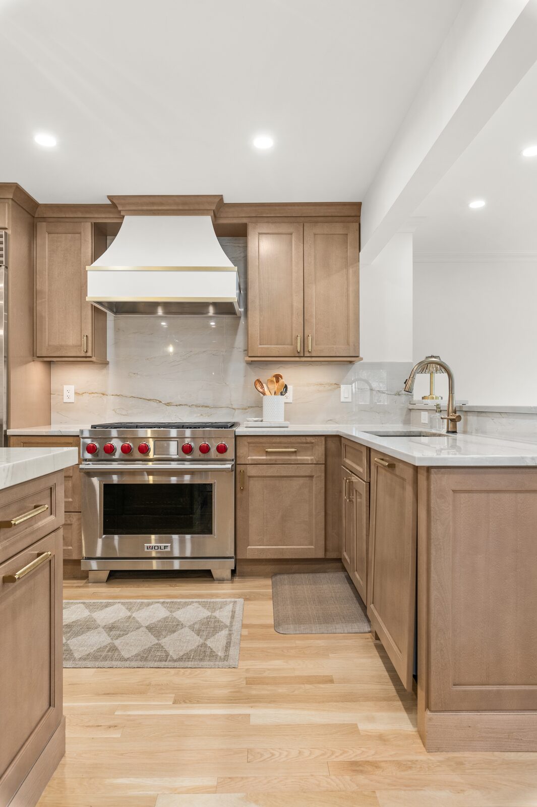 Renovated kitchen with custom cabinetry, view 077