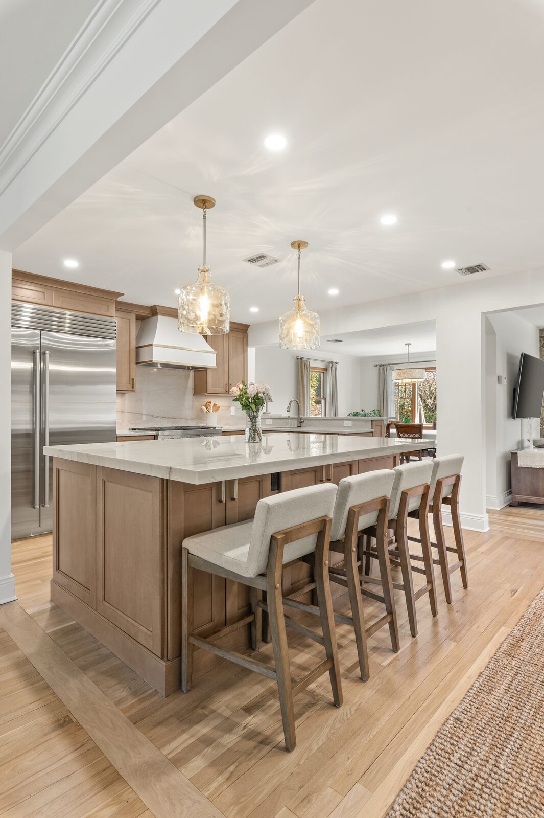 Renovated kitchen with custom cabinetry, view 091