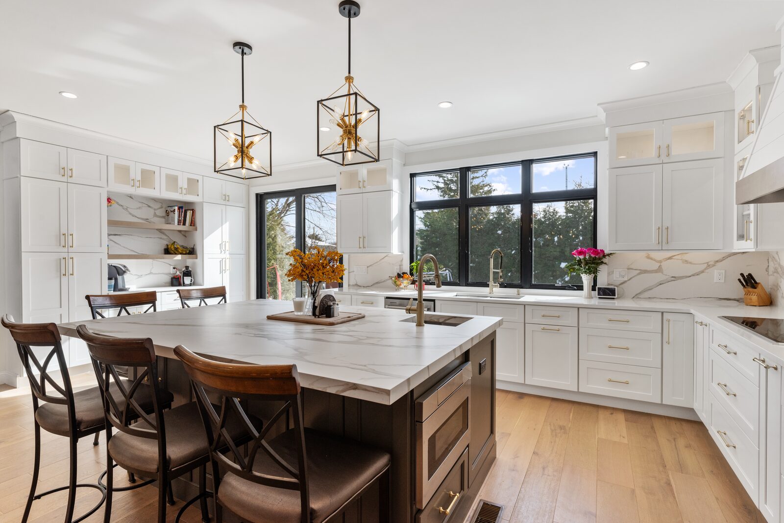 Renovated kitchen with custom cabinetry, view 105