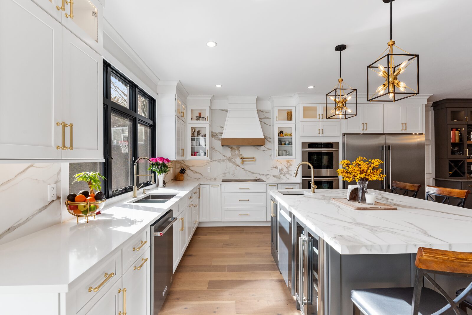Renovated kitchen with custom cabinetry, view 107
