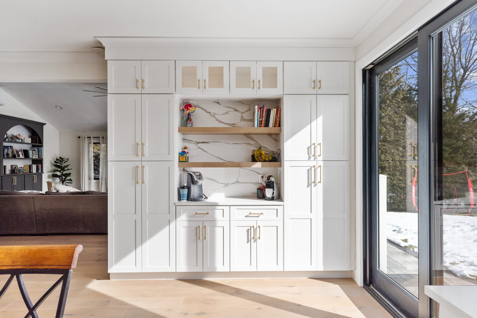 Renovated kitchen with custom cabinetry, view 109