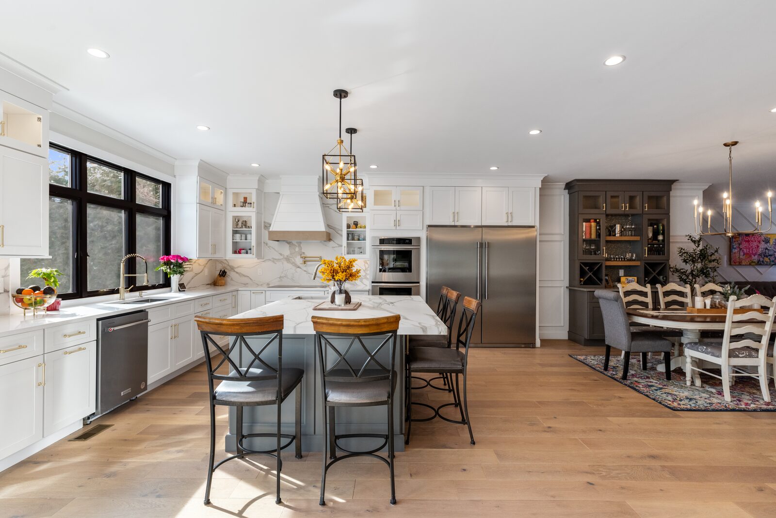Renovated kitchen with custom cabinetry, view 113