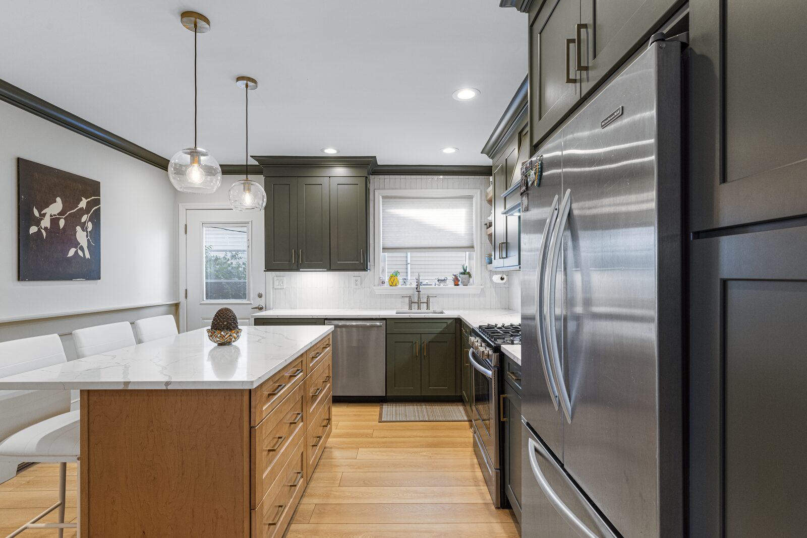 Renovated kitchen with custom cabinetry, view 127