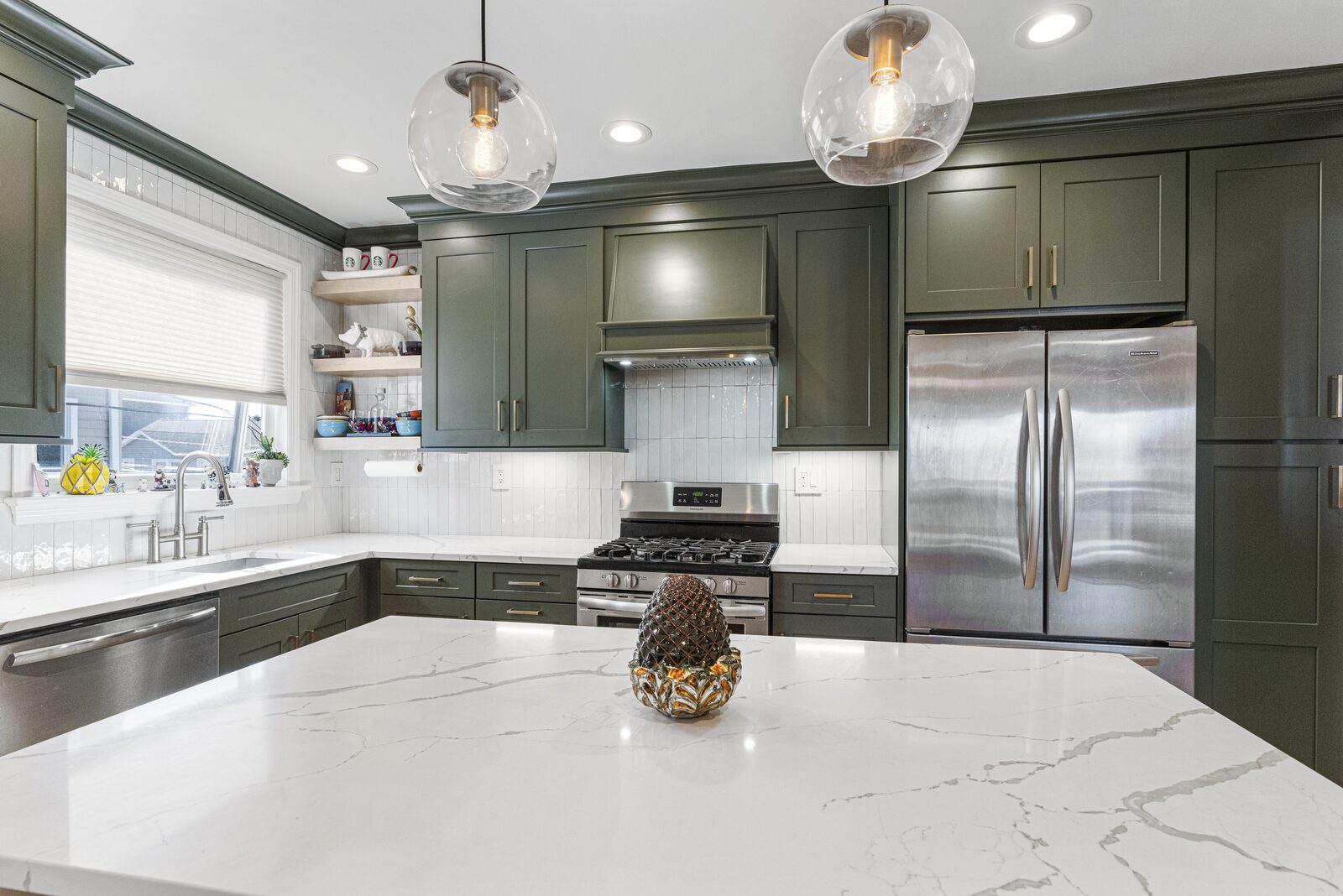 Renovated kitchen with custom cabinetry, view 129