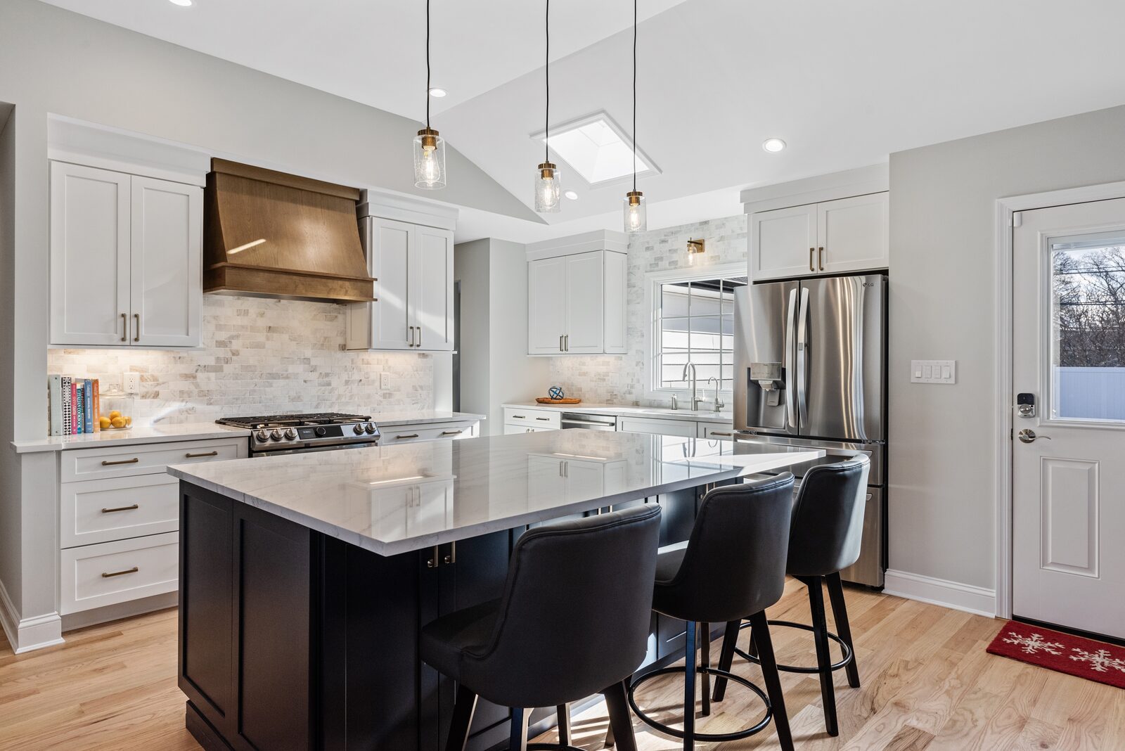 Renovated kitchen with custom cabinetry, view 130