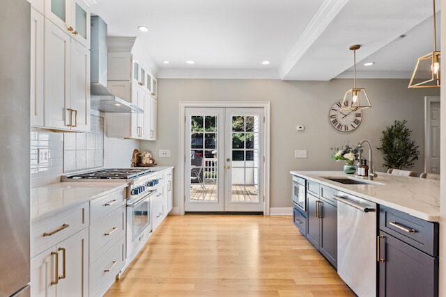 Renovated kitchen with custom cabinetry, view 138