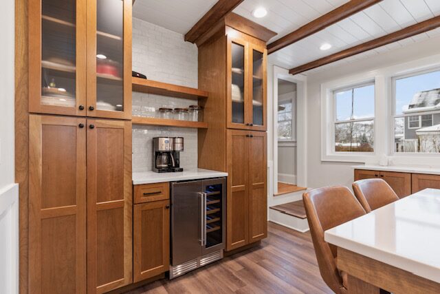 Renovated kitchen with custom cabinetry, view 157
