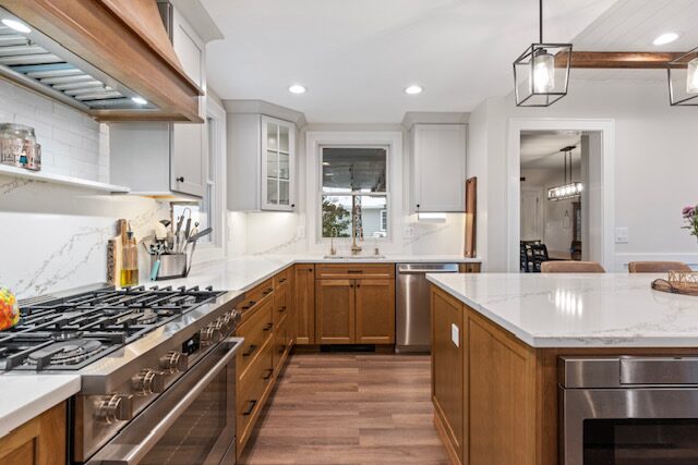 Renovated kitchen with custom cabinetry, view 162