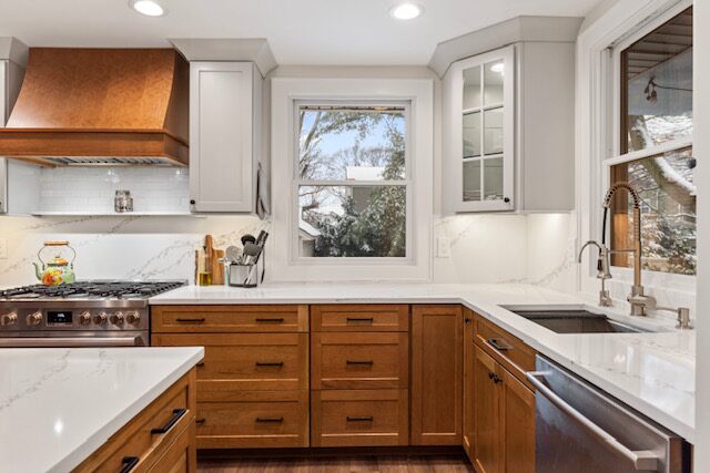 Renovated kitchen with custom cabinetry, view 163
